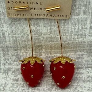 NWT Anthropologie Red Strawberry Drop Earrings 🍓